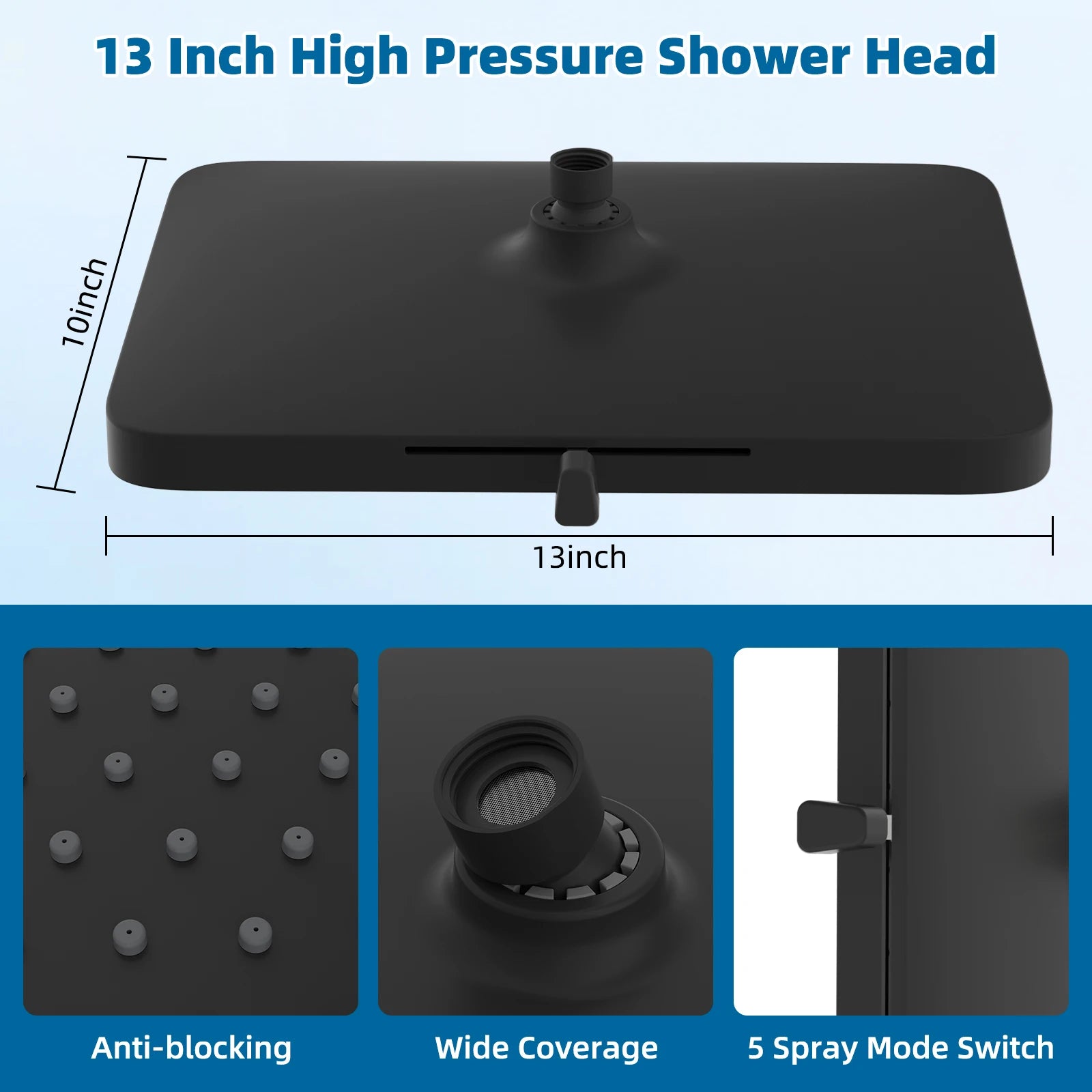 Rainfall Shower Heads with Handheld Combo 13-Inch High Pressure
