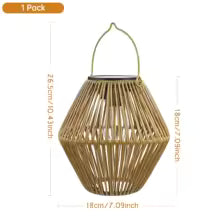 Solar Lantern Outdoor Waterproof Hanging Woven Boho Lamp Light for Garden Yard | XM-JGD-BT