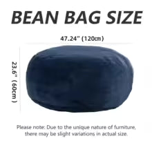 Adult Memory Foam Bean Bag Chair, 39 x 39 x 24 in, Soft Flannel Washable Cover, Padded Reading Seat for Bedroom and Dorm | 200134144