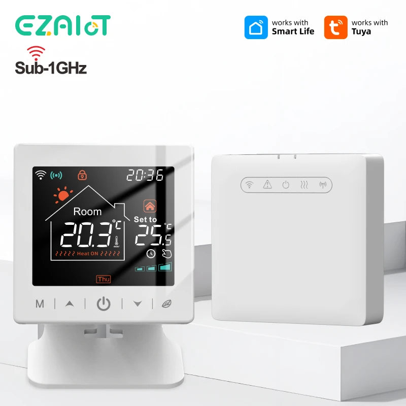 Smart Home WiFi Thermostat RF Wireless Gas Boiler Heating Programmable Room Temperature Remote Controller with Alexa Google | WiFi