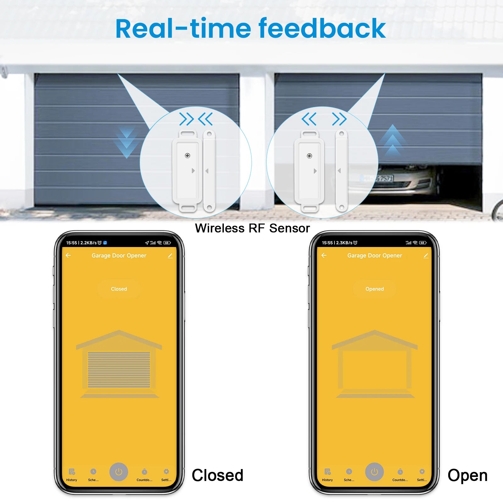 Smart Garage Door Wireless Sensor Opener Controller Remote