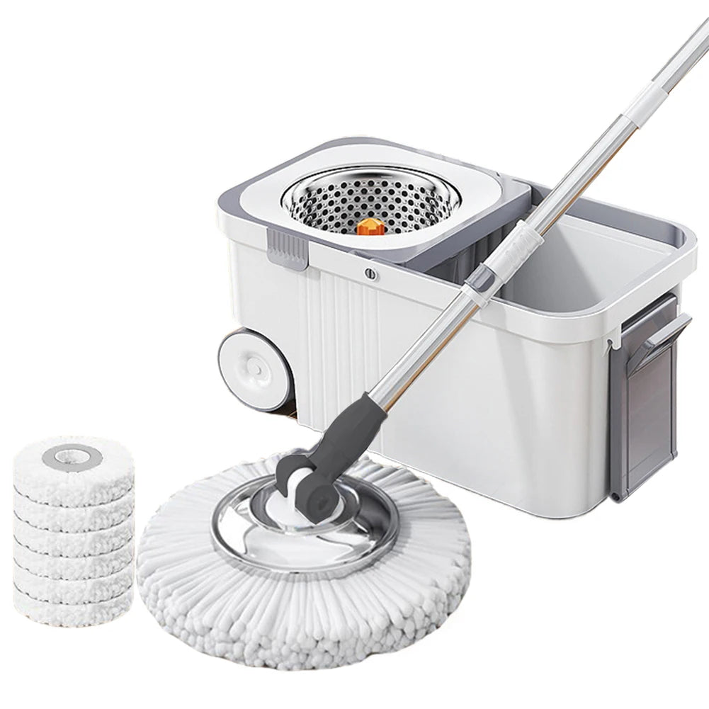 Automatic Spin Mop and Bucket Set with 6 Microfiber Refills