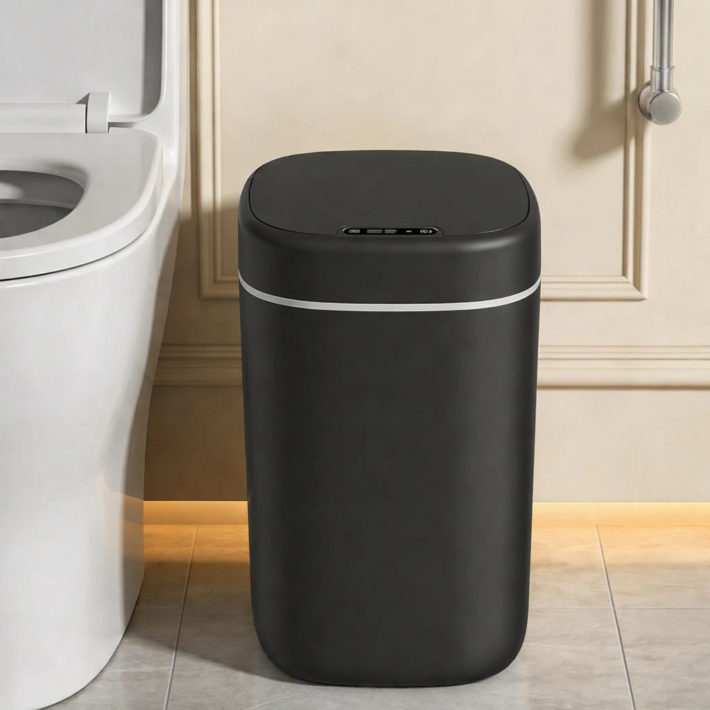 17L Large Capacity Smart Sensor Trash Can with 3 Induction Modes, Touch Control & Odor Sealed Airtight Lid Design, Easy To Clean Durable Touchless Automatic Waste Bin for Bathroom Office Household Use