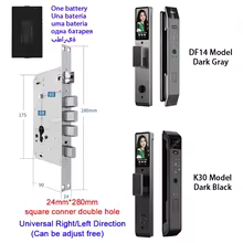 3D Face Recognition Smart Door Lock with Camera | Tuya & Smart Life App Control | Voice Intercom | Fingerprint & Password | Rechargeable Battery | 30280 SC S-H SB