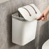 Space-Saving Wall-Mounted Kitchen Trash Bin | White