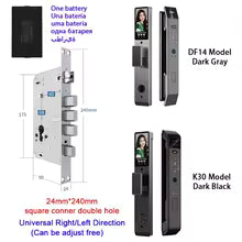 3D Face Recognition Smart Door Lock with Camera | Tuya & Smart Life App Control | Voice Intercom | Fingerprint & Password | Rechargeable Battery | 30280 SC S-H SB