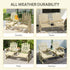 2-Seat Outdoor Wooden Bench with Table, Natural Wood | 1503