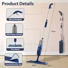 Flat Floor Cleaning Spray Mop with 16.9 fl oz Refillable Bottle