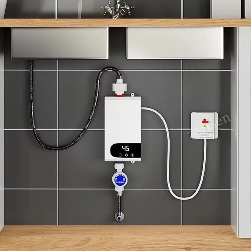 Tankless Instant Electric Water Heater Faucet Tap with LED Digital Display 5500W