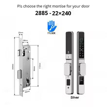 Waterproof Sliding Door Smart Lock TTLock App Alexa Fingerprint Digital Code RFID Card Anti-Lock Aluminum Glass Electronic Lock