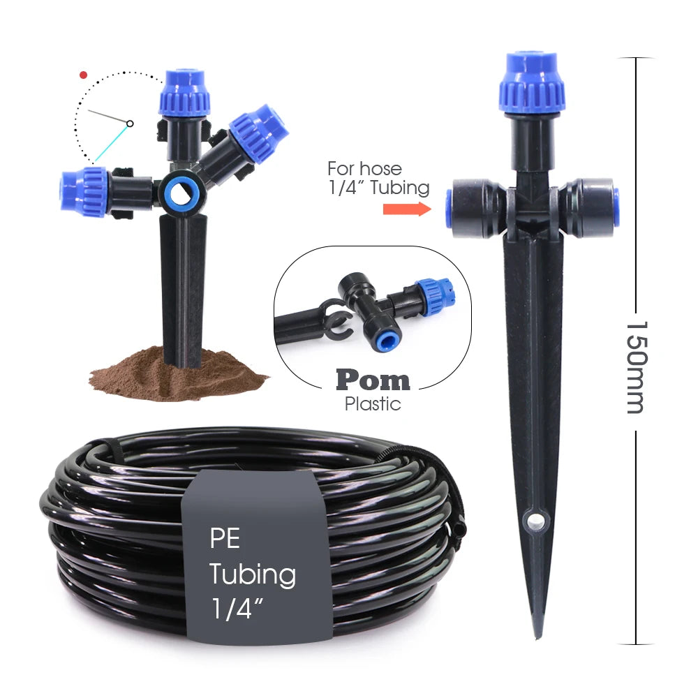 Independent Dual-Channel LCD Watering Timer Irrigation Kit | A-10m Kit