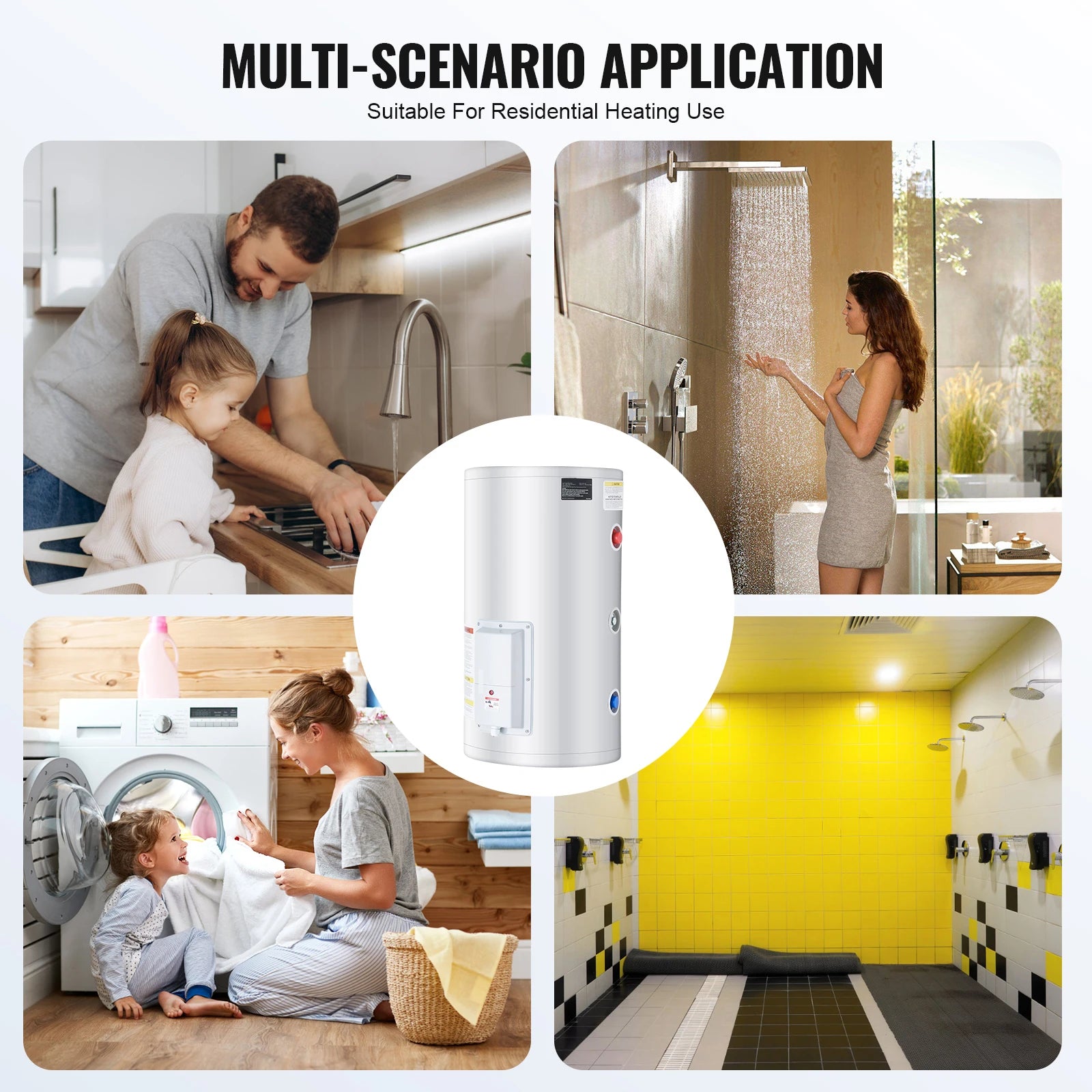 Electric Instant Hot Water Heater 1.6kW LED Display Knob Control | 100000015