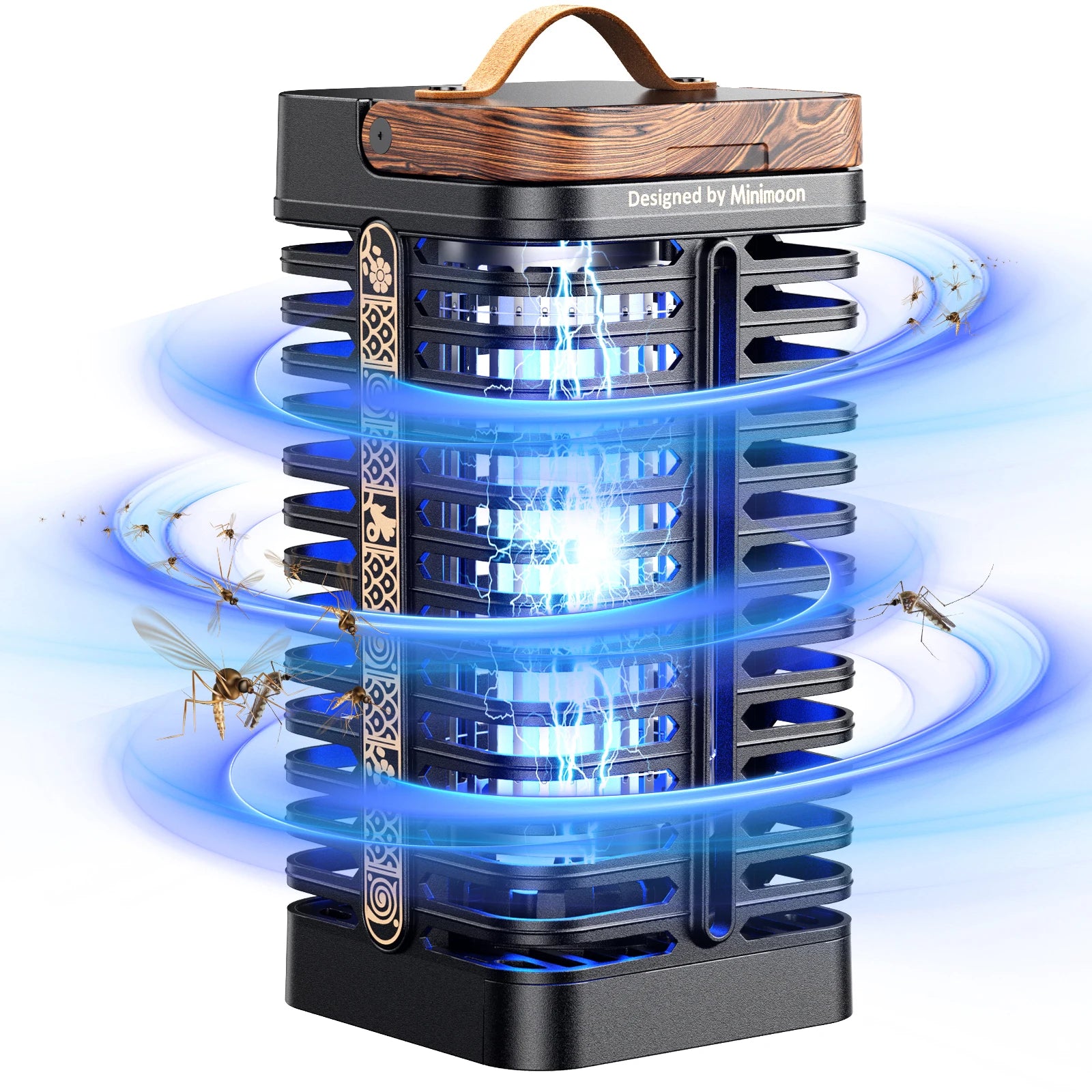 Outdoor Mosquito Bug Zapper Dual LED Light 4200V Electric Fly Trap