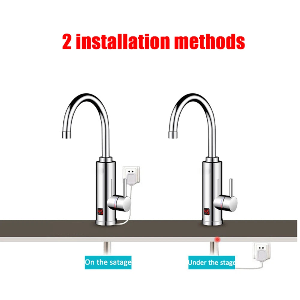 3000W Tankless Electric Water Heater Tap With Temperature Display