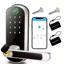Smart Fingerprint Door Lock App Remote Control Keyless WIFI Digital Touchscreen NFC IP67 Waterproof with 2 IC Cards