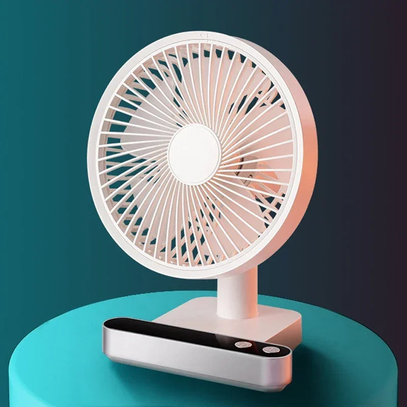 USB Rechargeable Oscillating Desk Fan 4 Speed Settings 5000mAh Table Fan