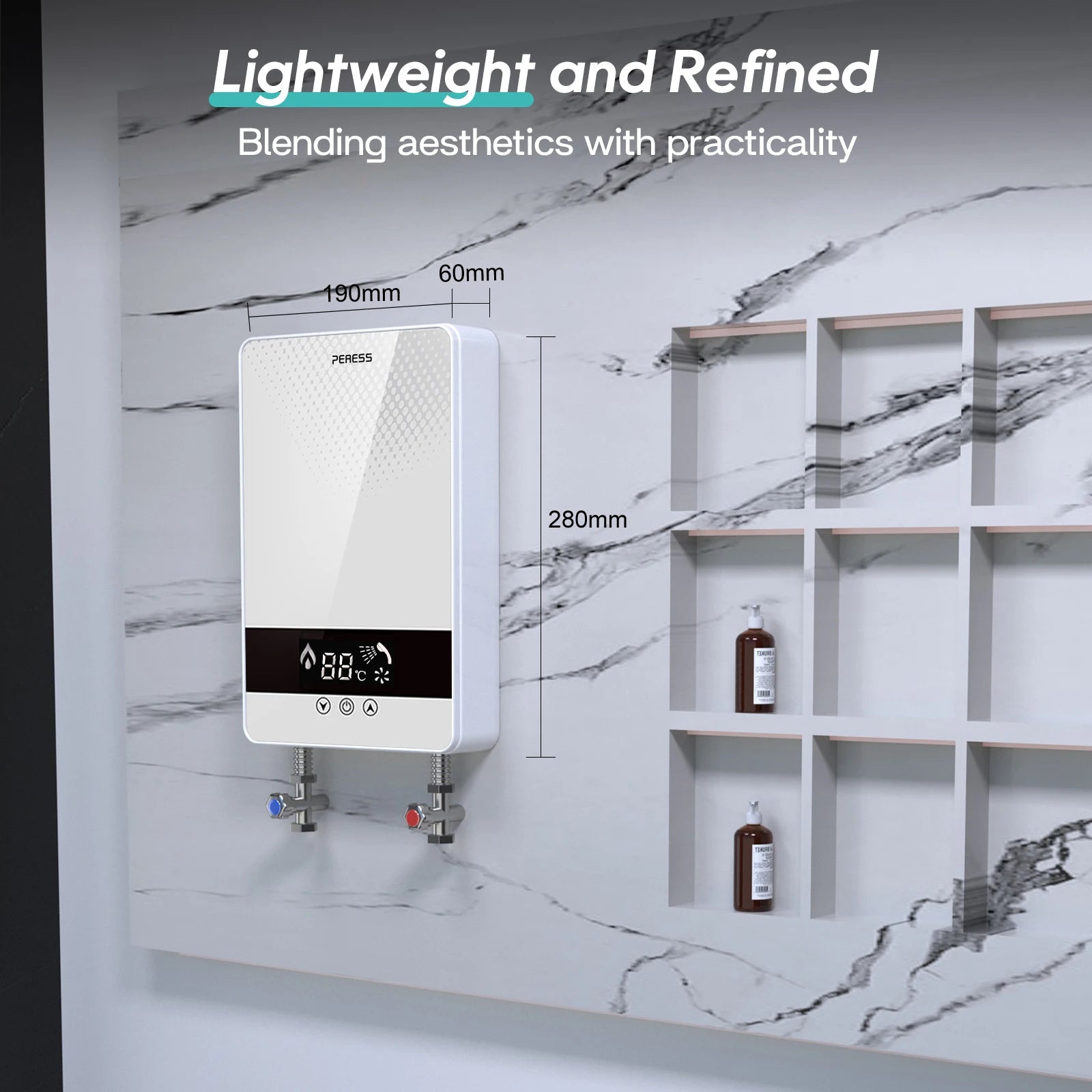 Instant Electric Tankless Water Heater 5500W Automatic Temperature Control