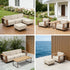 7-Piece Outdoor Patio Furniture Set, All-Weather PE Rattan Sectional Sofa Conversation Set