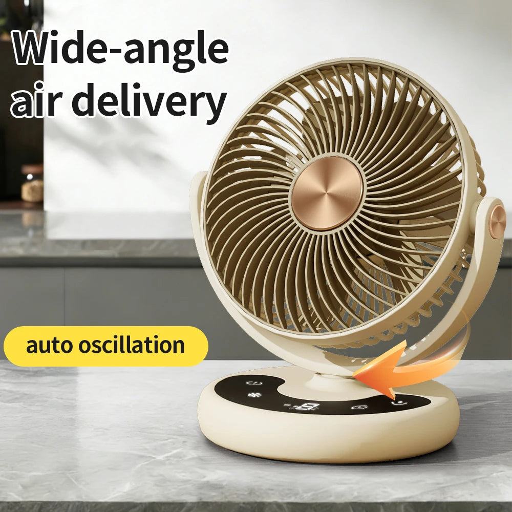 Portable 8-Inch USB Desk Fan with 5 Speeds and Oscillation | F57