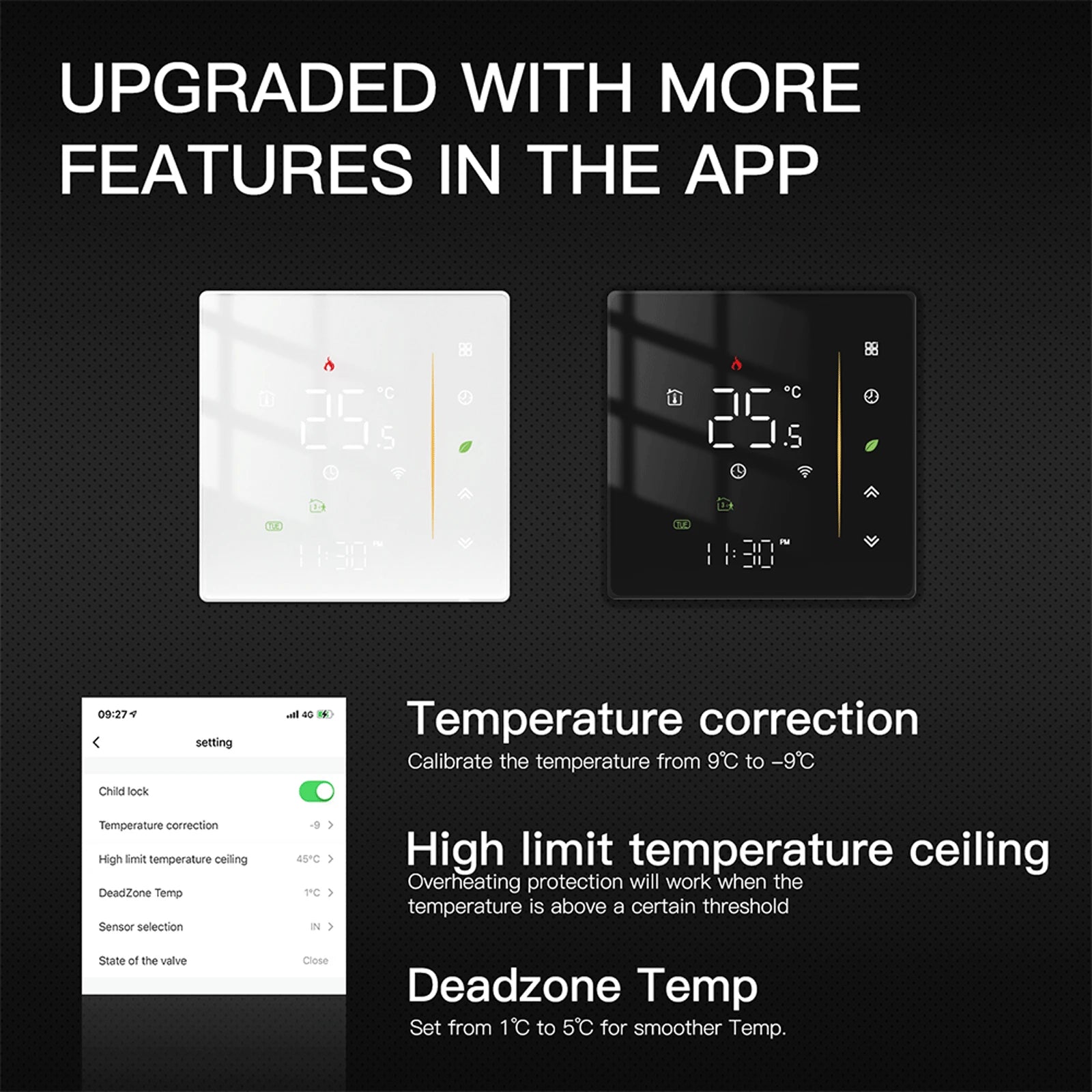 Zigbee Thermostat Room Temperature Controller for Water/Electric Floor Heating Gas Boiler with Humidity Sensor | 5A16A