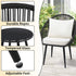 3-Piece Outdoor Bistro Set, Woven Rope Chairs with Cushions, All-Weather Patio Conversation Set with Side Table