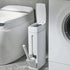Bathroom Trash Can Toilet Brush Combo Space-Saving Narrow Garbage Can with Lid