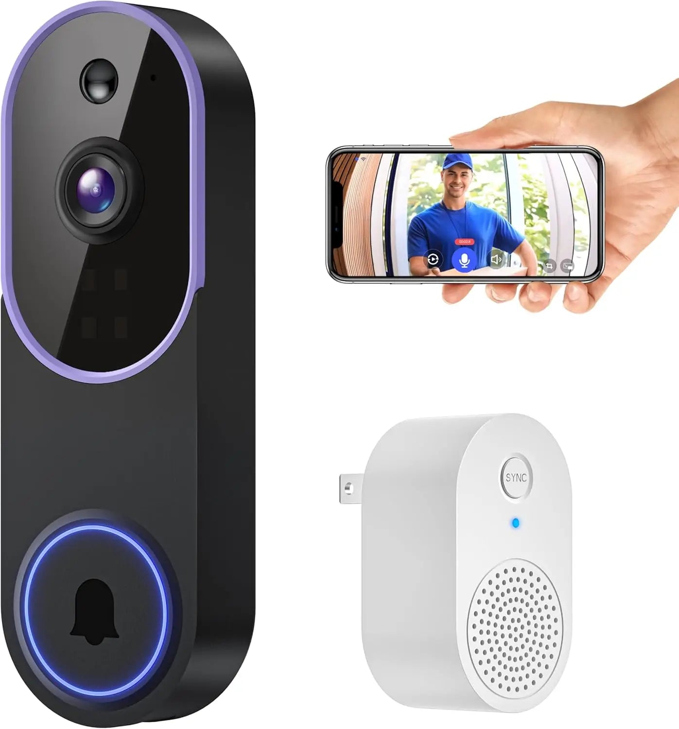 Smart Wireless Video Doorbell Camera Night Vision Security Surveillance