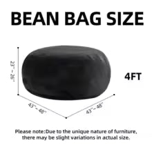 Adult Memory Foam Bean Bag Chair, 39 x 39 x 24 in, Soft Flannel Washable Cover, Padded Reading Seat for Bedroom and Dorm | 200134144