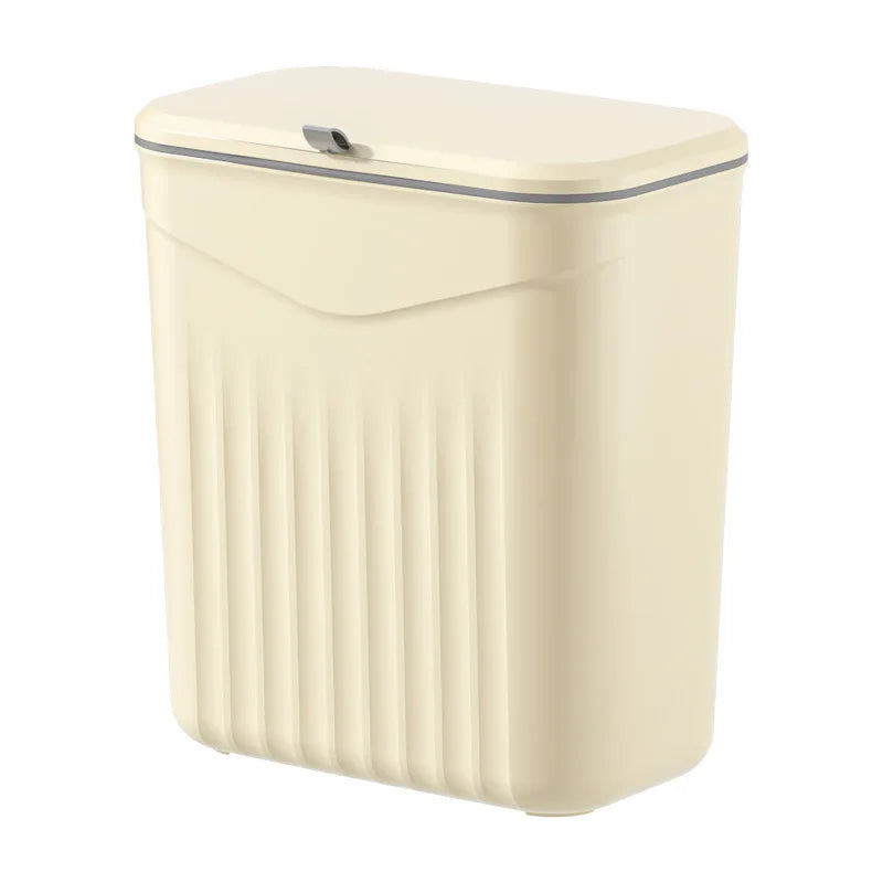 Space-Saving Wall-Mounted Kitchen Trash Bin | White
