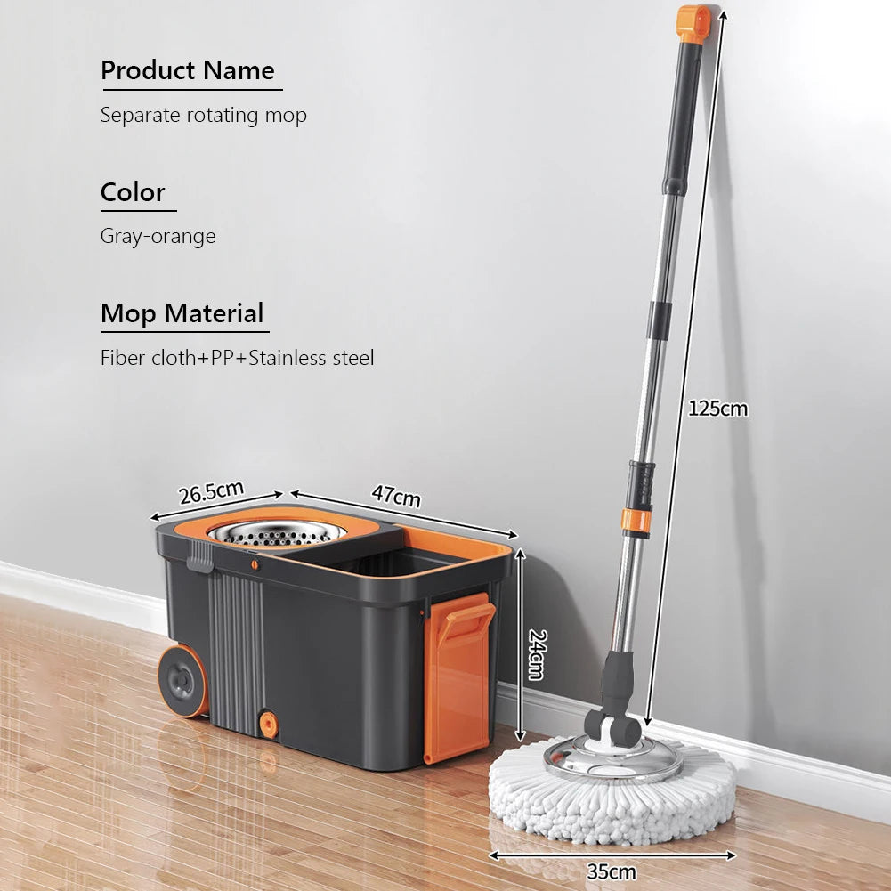 Automatic Spin Mop and Bucket Set with 6 Microfiber Refills
