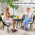 3-Piece Outdoor Bistro Set, Woven Rope Chairs with Cushions, All-Weather Patio Conversation Set with Side Table