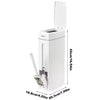 Bathroom Trash Can Toilet Brush Combo Space-Saving Narrow Garbage Can with Lid