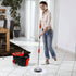 Spin Mop and Bucket with Wringer Set Rolling System