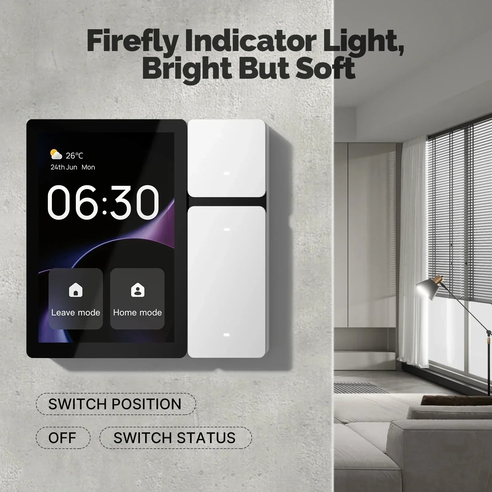 3.5-Inch Smart Control Panel Screen with 3 Relays, 3 Physical Buttons, IR Remote, Bluetooth Sigmesh Hub | 41765670