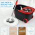 Spin Mop and Bucket with Wringer Set Rolling System