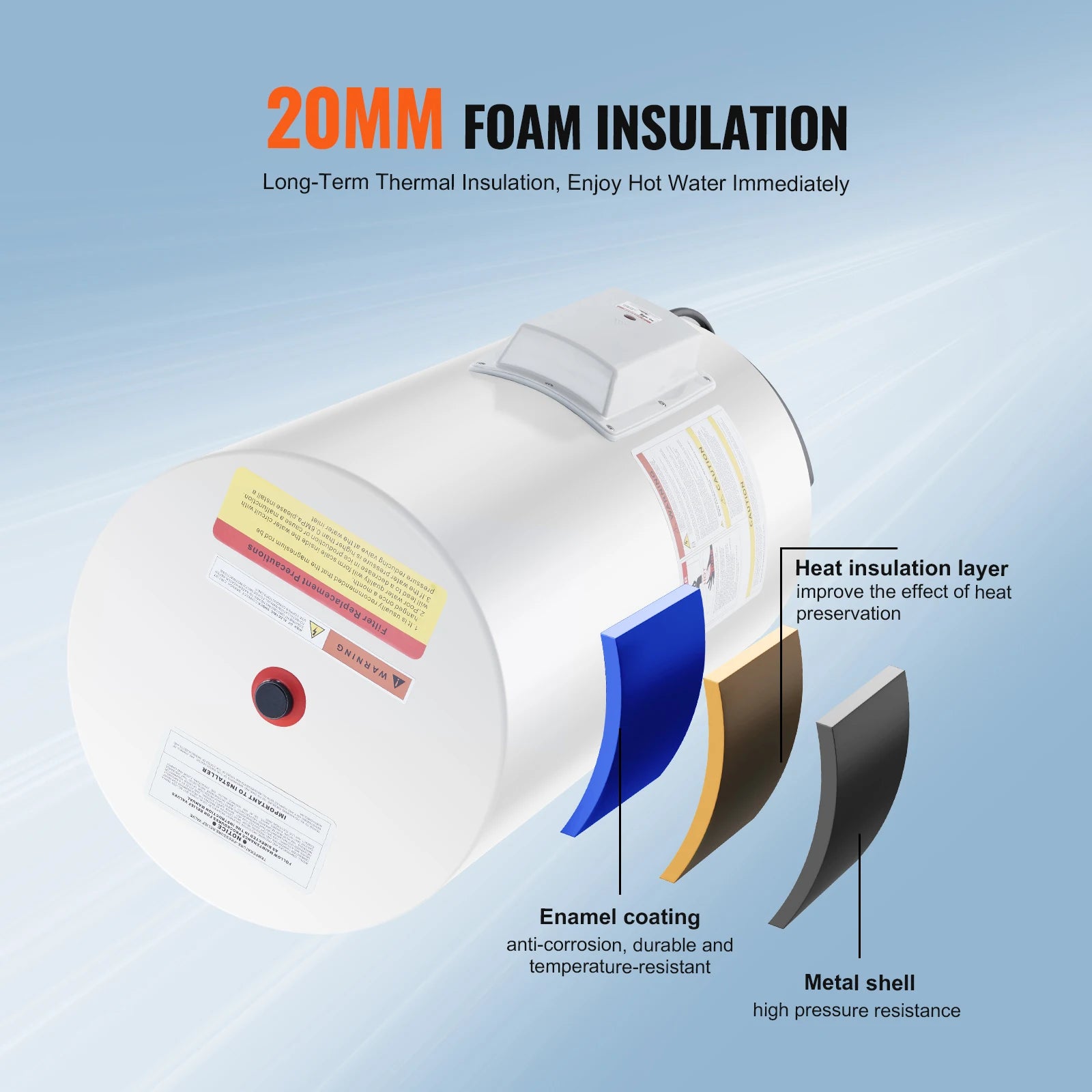 Electric Instant Hot Water Heater 1.6kW LED Display Knob Control | 100000015