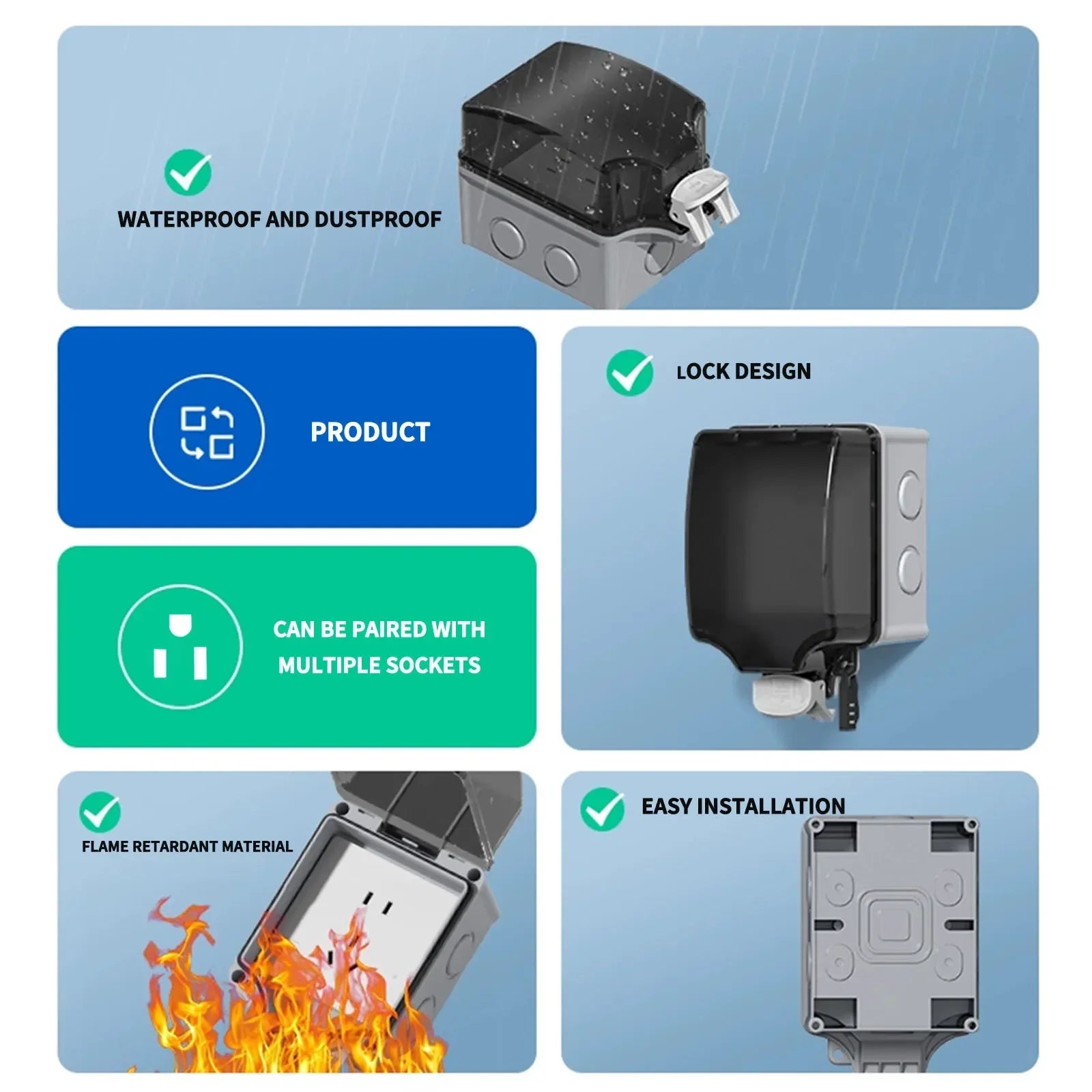 IP66 Weatherproof Outdoor Double Socket | EU