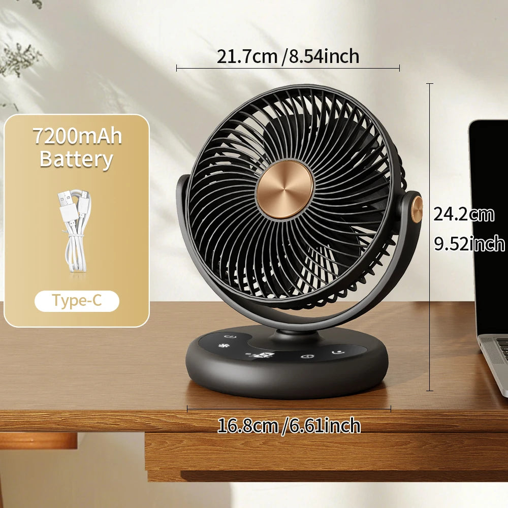 Portable 8-Inch USB Desk Fan with 5 Speeds and Oscillation | F57