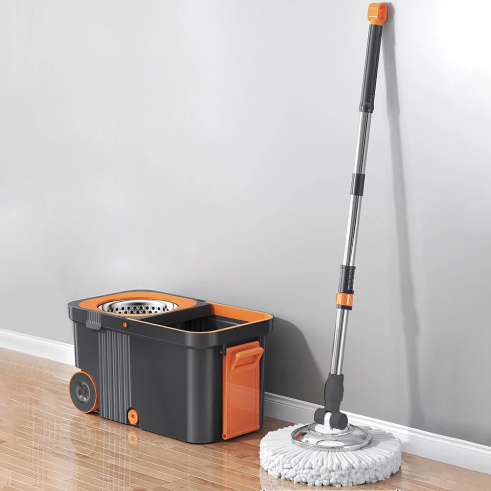 Automatic Spin Mop and Bucket Set with 6 Microfiber Refills