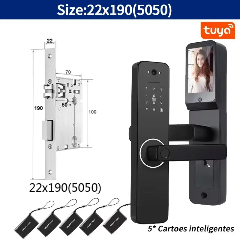Tuya WiFi Smart Door Lock with Fingerprint, Password, RFID & App Unlock | 22X147