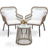 3-Piece Outdoor Bistro Set, Woven Rope Chairs with Cushions, All-Weather Patio Conversation Set with Side Table
