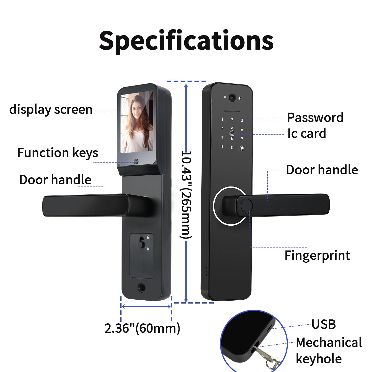 Tuya WiFi Smart Door Lock with Fingerprint, Password, RFID & App Unlock | 22X147