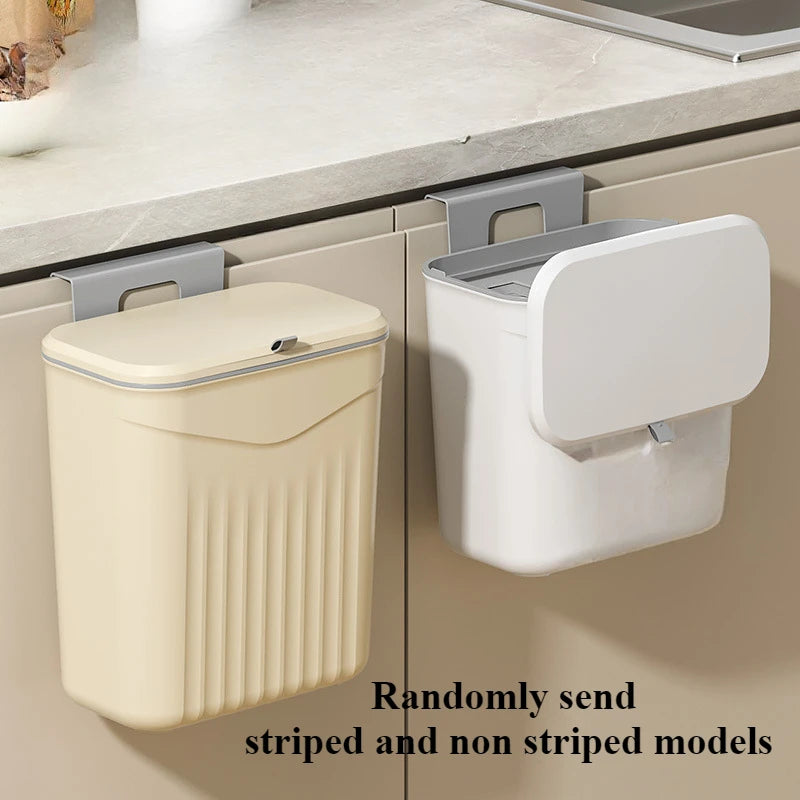 Space-Saving Wall-Mounted Kitchen Trash Bin | White