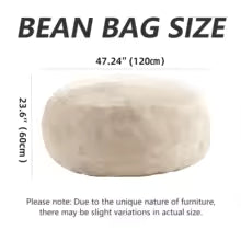 Adult Memory Foam Bean Bag Chair, 39 x 39 x 24 in, Soft Flannel Washable Cover, Padded Reading Seat for Bedroom and Dorm | 200134144