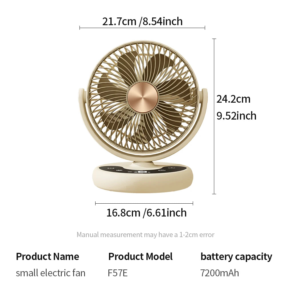 Portable 8-Inch USB Desk Fan with 5 Speeds and Oscillation | F57