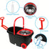 Spin Mop and Bucket with Wringer Set Rolling System