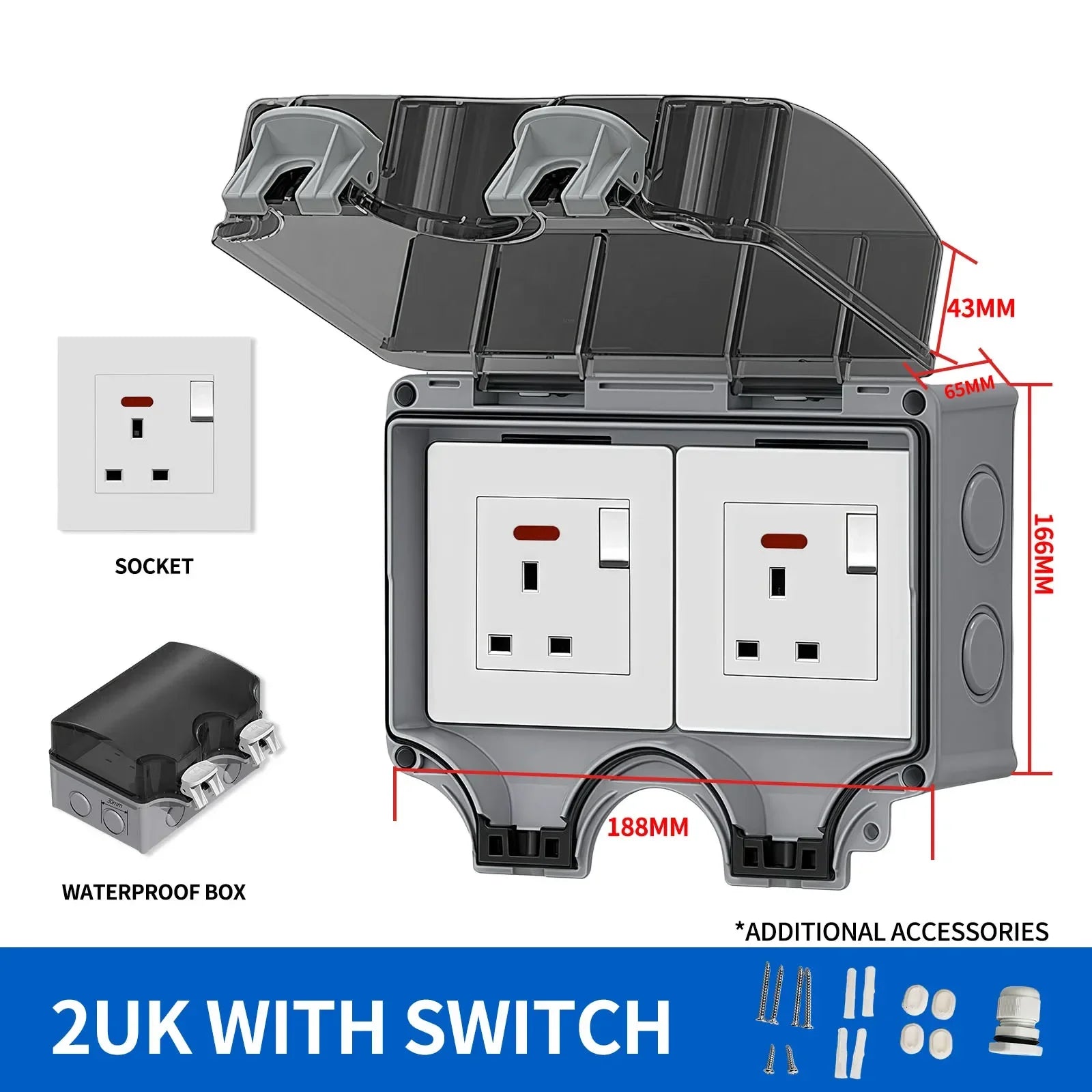 IP66 Weatherproof Outdoor Double Socket | EU