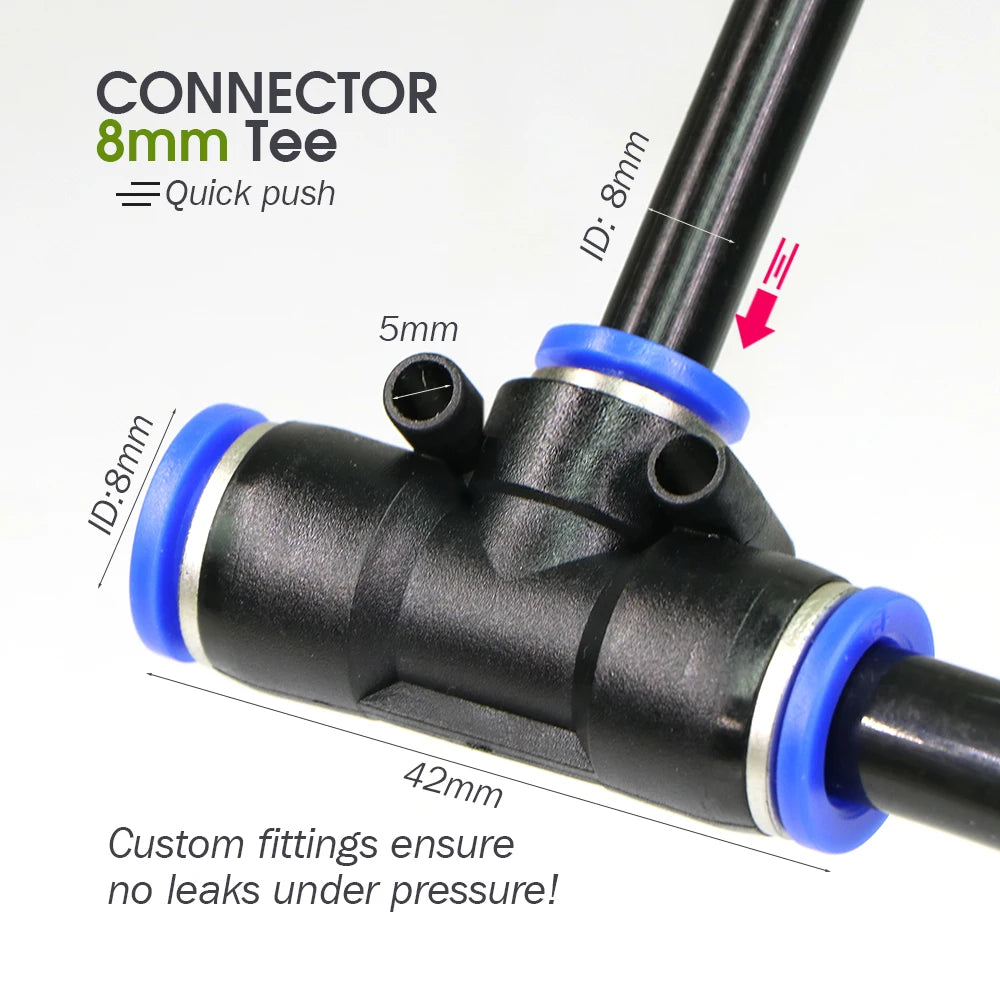 8mm PE Hose Misting Watering System Kit with Self-Priming Pump and Adjustable Sprayer