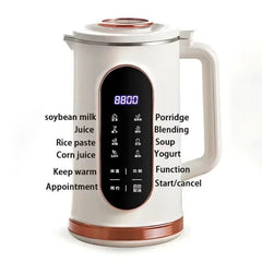 1.5L Multifunctional 10-Blade Blender & Soymilk Maker - 600W Heating & Blending Machine with 304 Stainless Steel Liner