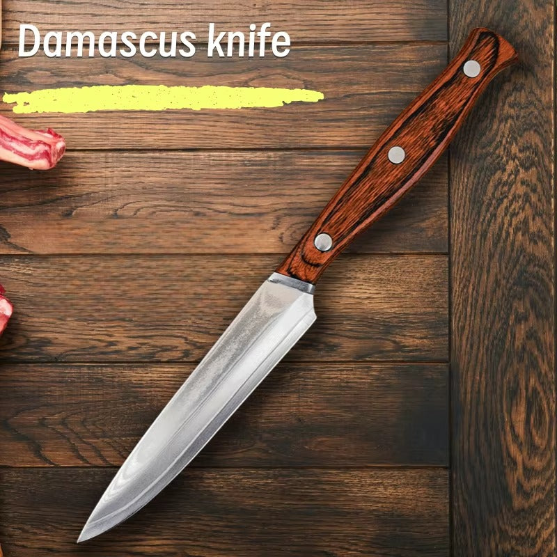 67-Layer Damascus Steel Fruit & Kitchen Knife - 4.7 Inch Paring Knife with Premium Colored Wood Handle